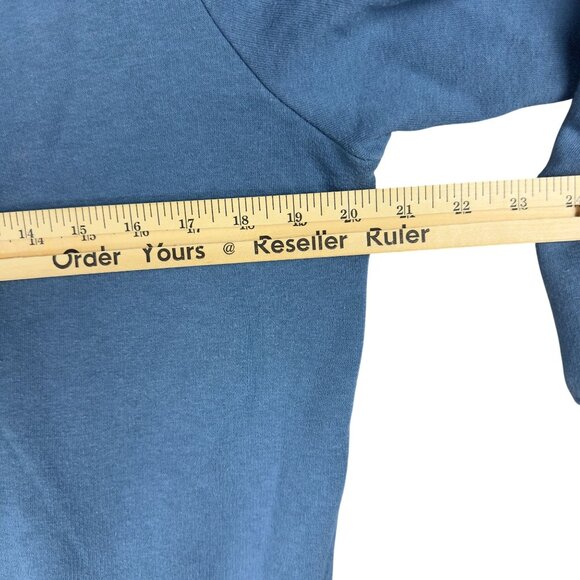 Vintage Blair Sweatshirt Women M Blue Nordic Fleece Pullover Flower Embroidered - Picture 7 of 9